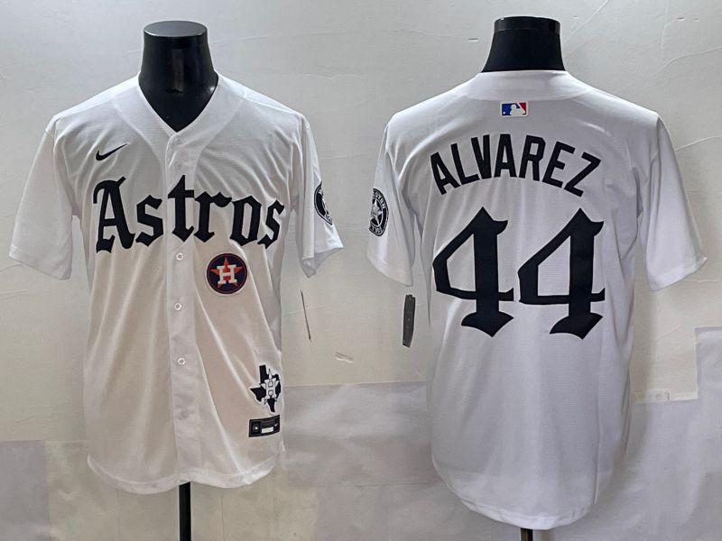 Men 2025 Houston Astros 44 Alvarez White Five generations Joint Name Nike MLB Jersey style 11